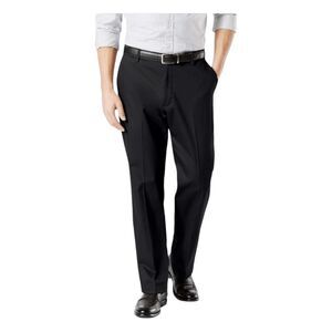 Dockers Classic Fit Signature Khaki Pants Black Polyester No Wrinkles 36x34